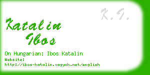 katalin ibos business card